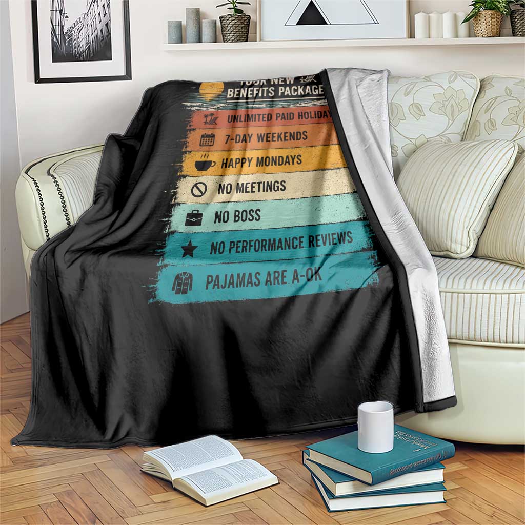 Funny Retirement Gift Throw Blanket New Benefits Package Retro Retired 2026 TS10 Print Your Wear