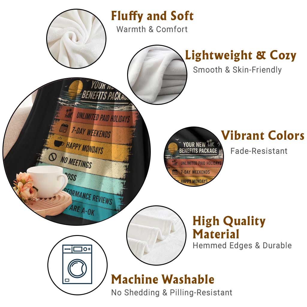 Funny Retirement Gift Throw Blanket New Benefits Package Retro Retired 2026 TS10 Print Your Wear