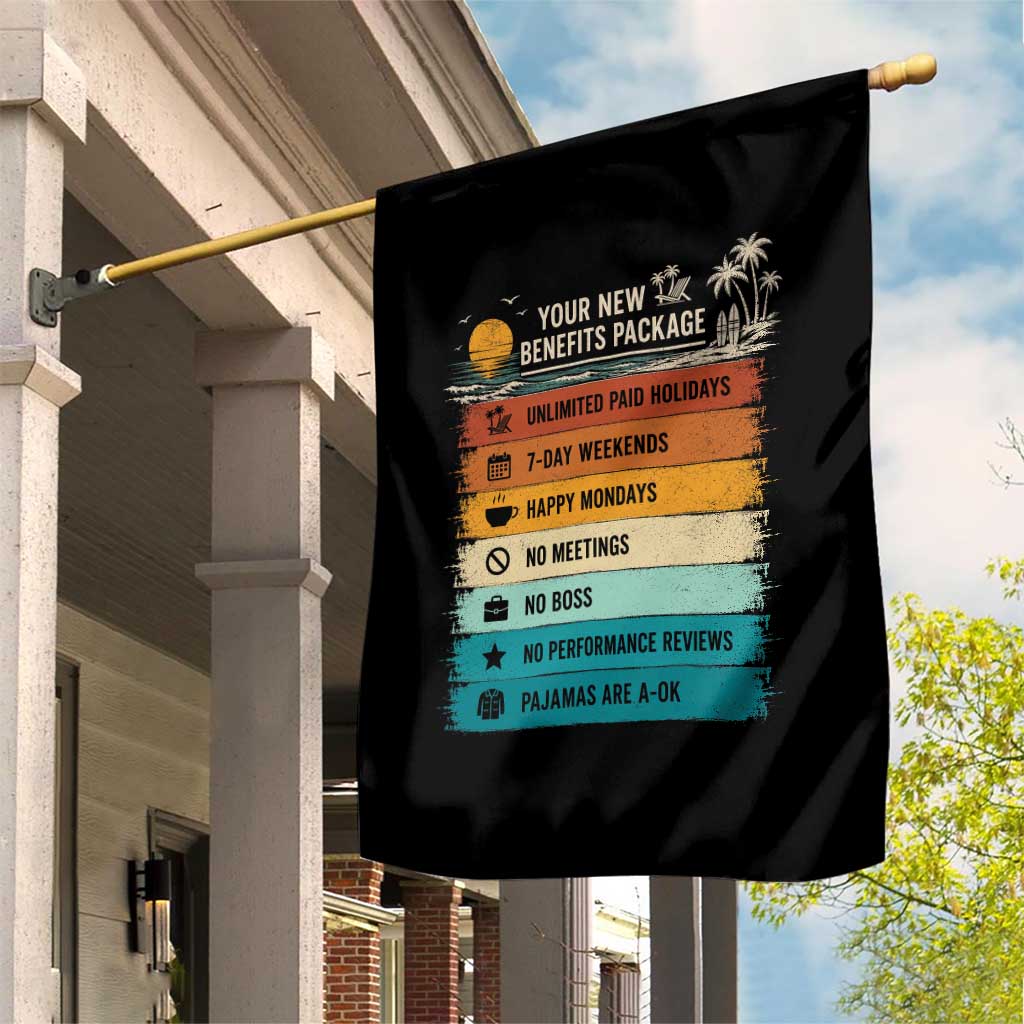 Funny Retirement Gift Garden Flag New Benefits Package Retro Retired 2026 TS10 Print Your Wear