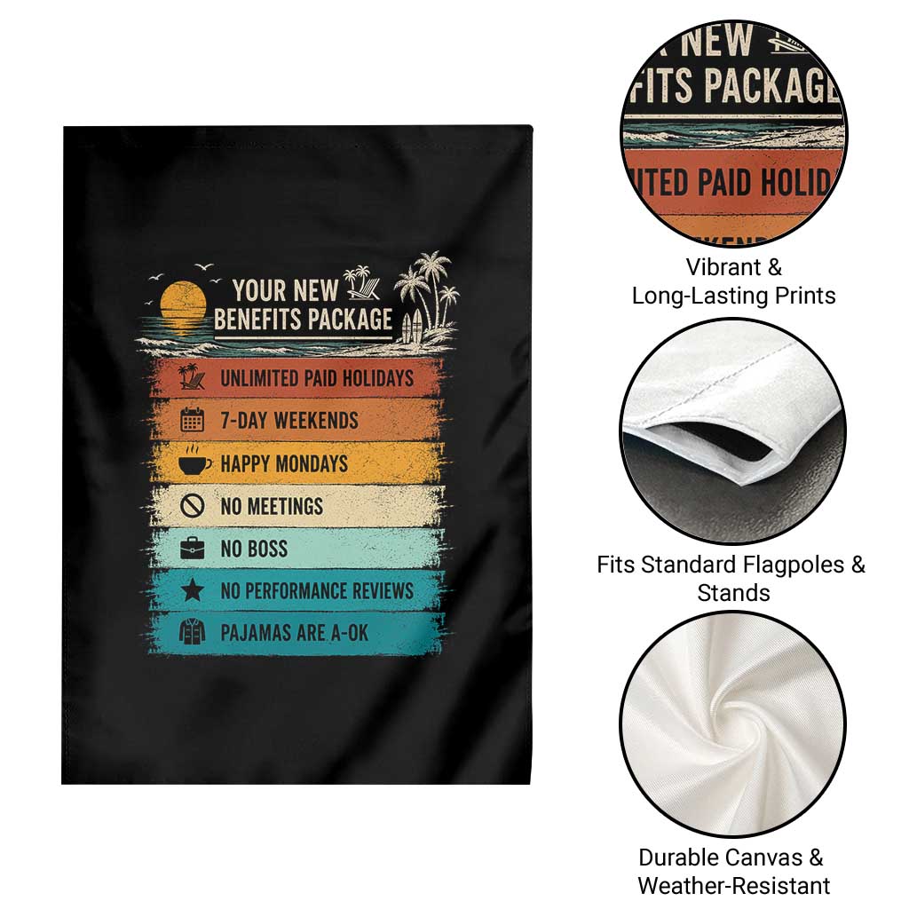 Funny Retirement Gift Garden Flag New Benefits Package Retro Retired 2026 TS10 Print Your Wear