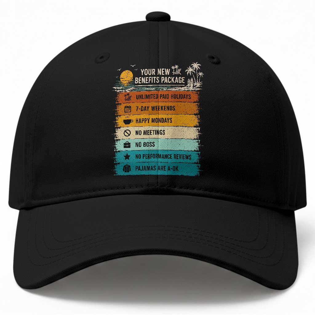 Funny Retirement Gift Baseball Cap New Benefits Package Retro Retired 2026 TS10 Print Your Wear