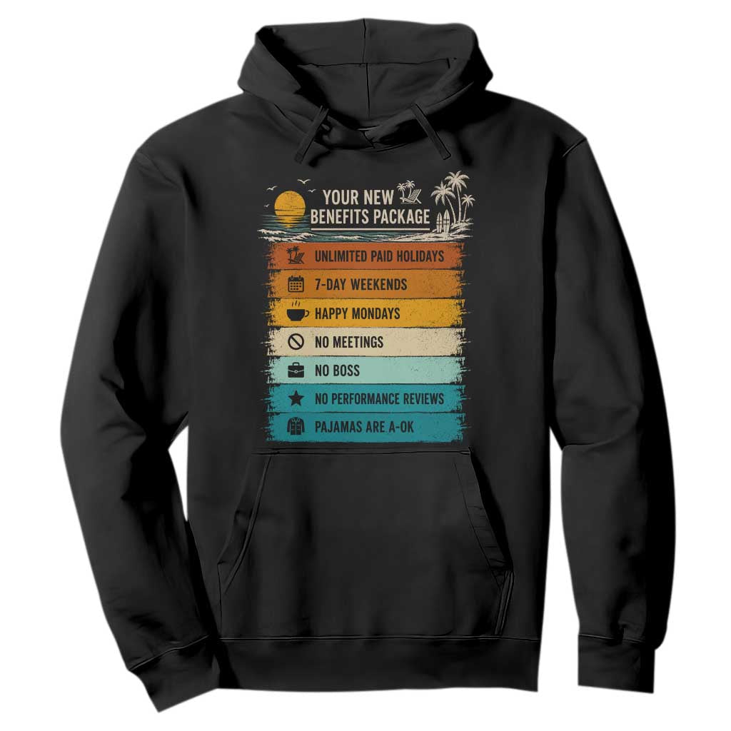 Funny Retirement Gift Hoodie New Benefits Package Retro Retired 2026 TS10 Black Print Your Wear