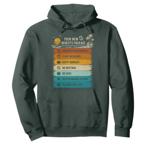 Funny Retirement Gift Hoodie New Benefits Package Retro Retired 2026 TS10 Dark Forest Green Print Your Wear