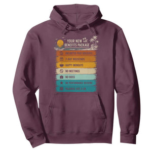 Funny Retirement Gift Hoodie New Benefits Package Retro Retired 2026 TS10 Maroon Print Your Wear