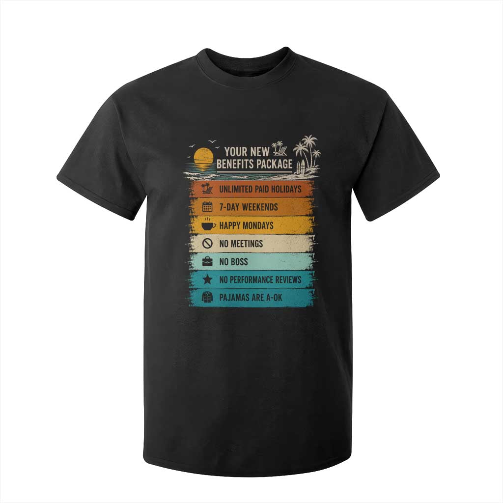 Funny Retirement Gift T Shirt For Kid New Benefits Package Retro Retired 2026 TS10 Black Print Your Wear