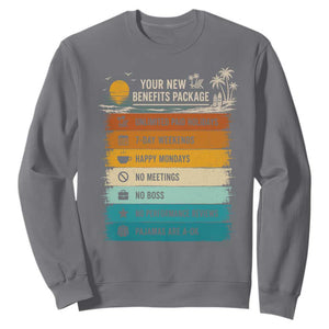 Funny Retirement Gift Sweatshirt New Benefits Package Retro Retired 2026 TS10 Charcoal Print Your Wear