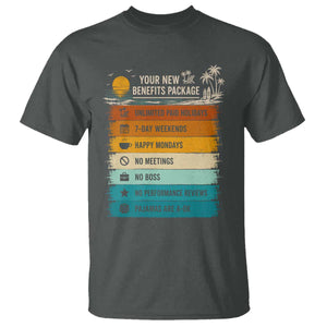 Funny Retirement Gift T Shirt New Benefits Package Retro Retired 2026 TS10 Dark Heather Print Your Wear