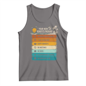 Funny Retirement Gift Tank Top New Benefits Package Retro Retired 2026 TS10 Deep Heather Print Your Wear