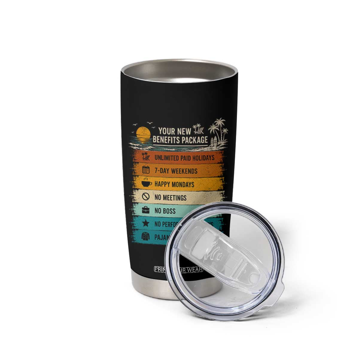 Funny Retirement Gift Tumbler Cup New Benefits Package Retro Retired 2026 TS10 Print Your Wear