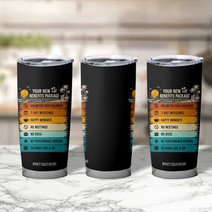 Funny Retirement Gift Tumbler Cup New Benefits Package Retro Retired 2026 TS10 Print Your Wear