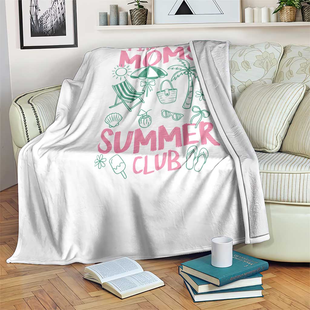 Retro Tired Moms Summer Club Throw Blanket Funny Mama Beach Vacation Gift TS10 Print Your Wear