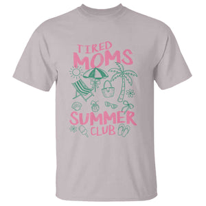 Retro Tired Moms Summer Club T Shirt Funny Mama Beach Vacation Gift TS10 Ice Gray Print Your Wear