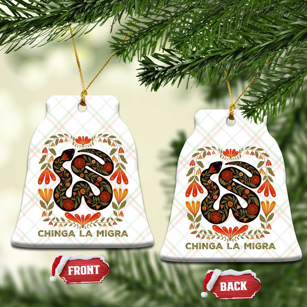 Immigrant Rights Ceramic Ornament Chinga La Migra TS10 Print Your Wear