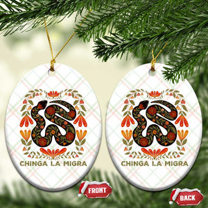 Immigrant Rights Ceramic Ornament Chinga La Migra TS10 Print Your Wear
