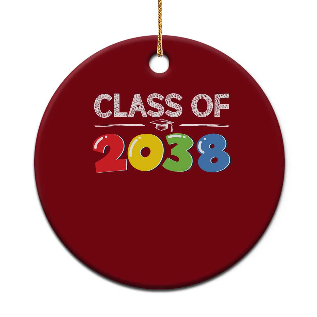 Class of 2038 Ceramic Ornament Grow With Me Kindergarten TS10 1pc Red Print Your Wear