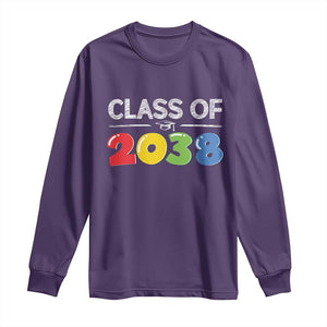 Class of 2038 Long Sleeve Shirt Grow With Me Kindergarten TS10 Purple Print Your Wear
