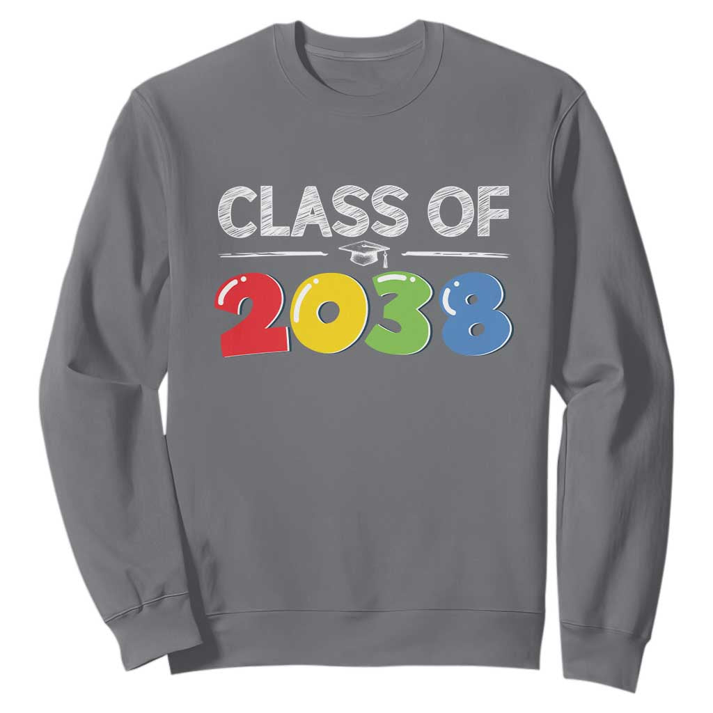 Class of 2038 Sweatshirt Grow With Me Kindergarten TS10 Charcoal Print Your Wear