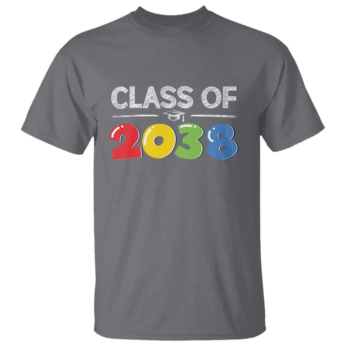 Class of 2038 T Shirt Grow With Me Kindergarten TS10 Charcoal Print Your Wear