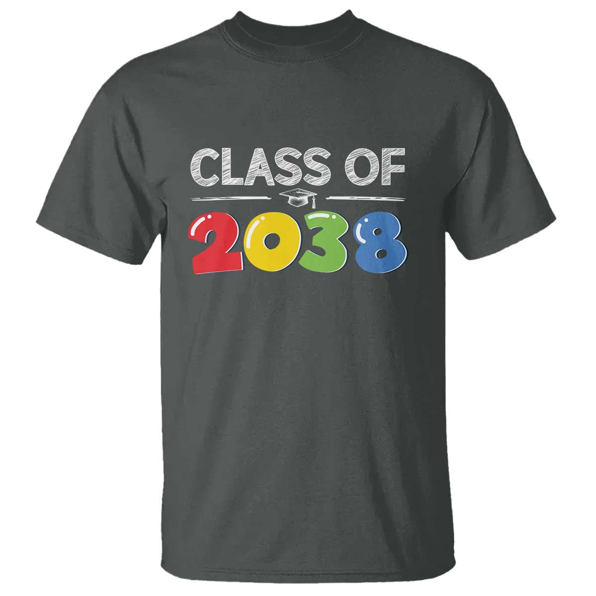 Class of 2038 T Shirt Grow With Me Kindergarten TS10 Dark Heather Print Your Wear