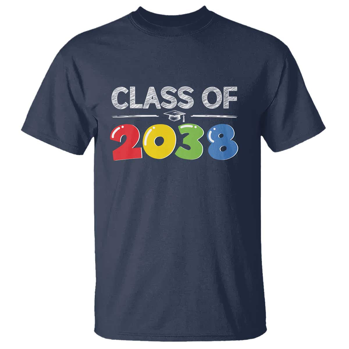 Class of 2038 T Shirt Grow With Me Kindergarten TS10 Navy Print Your Wear