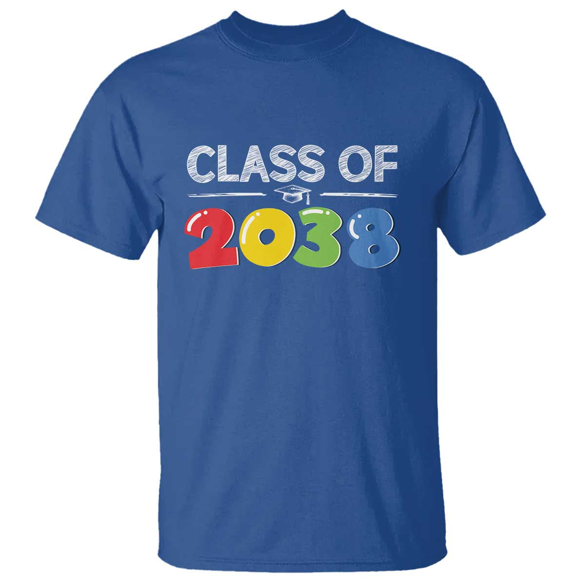 Class of 2038 T Shirt Grow With Me Kindergarten TS10 Royal Blue Print Your Wear