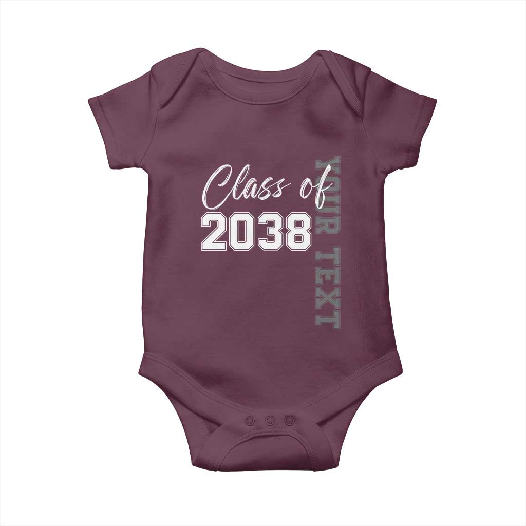 Personalized Class of 2038 Baby Onesie Custom Name Grow With Me Count Down Graduating TS10 Maroon Print Your Wear