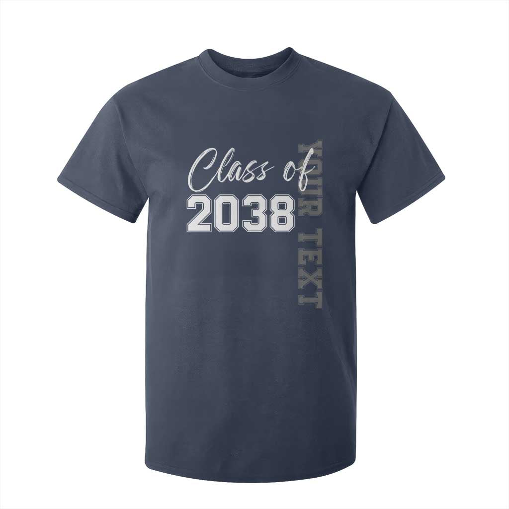 Personalized Class of 2038 T Shirt For Kid Custom Name Grow With Me Count Down Graduating TS10 Navy Print Your Wear