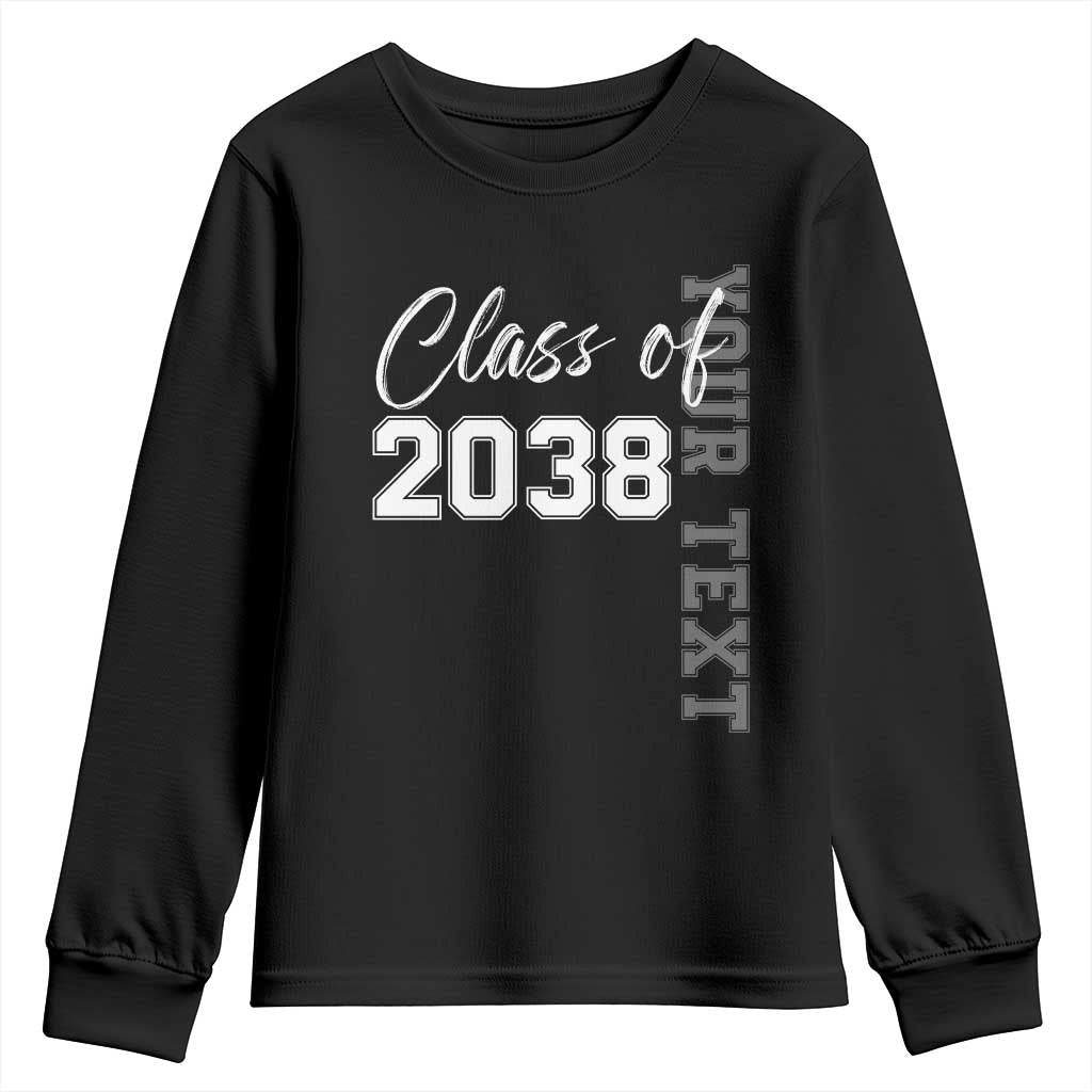 Personalized Class of 2038 Youth Sweatshirt Custom Name Grow With Me Count Down Graduating TS10 Black Print Your Wear