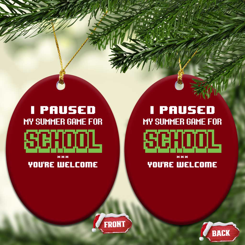 Funny Bruh Back To School Ceramic Ornament Here We Go Again Happy First Day Of School TS10 Print Your Wear