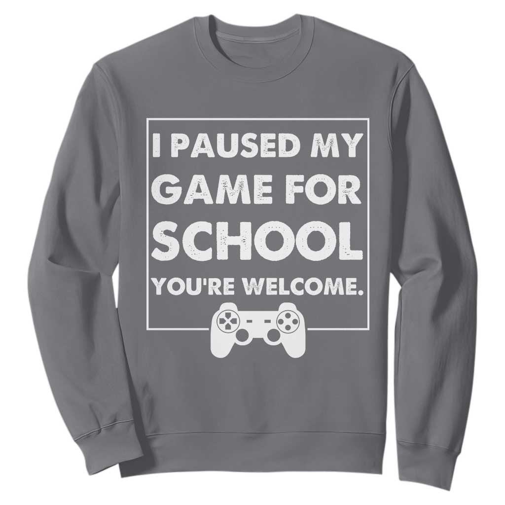 Funny Gamer Back to School Sweatshirt Funny Boys Video Gaming TS10 Charcoal Print Your Wear