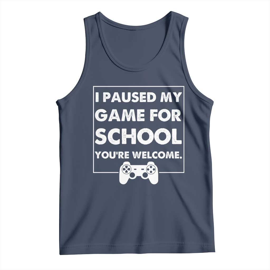 Funny Gamer Back to School Tank Top Funny Boys Video Gaming TS10 Navy Print Your Wear