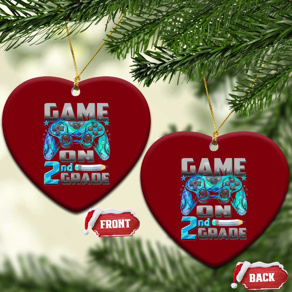 Back to School 2nd Grade Gamer Ceramic Ornament Boys Kids Back To School First Day TS10 Print Your Wear