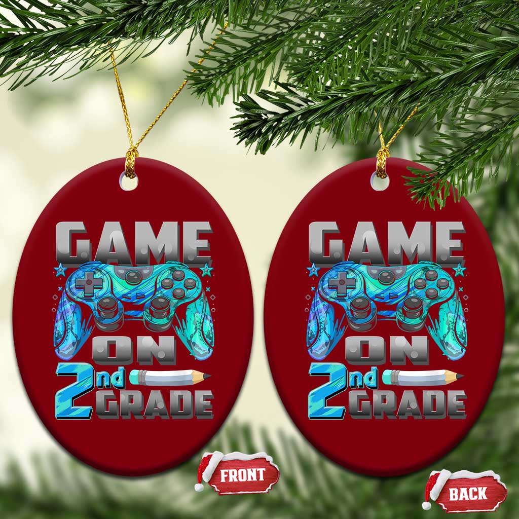 Back to School 2nd Grade Gamer Ceramic Ornament Boys Kids Back To School First Day TS10 Print Your Wear