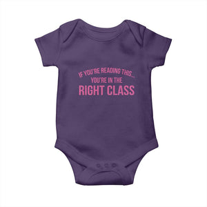 Back To School Teacher Baby Onesie Funny Youre In The Right Class TS10 Purple Print Your Wear