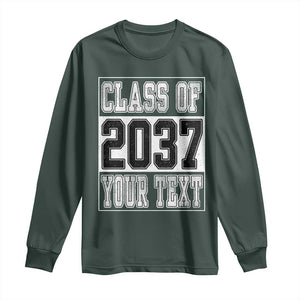 Personalized Class of 2037 Long Sleeve Shirt Custom Name Grow With Me To Graduation TS10 Dark Forest Green Print Your Wear