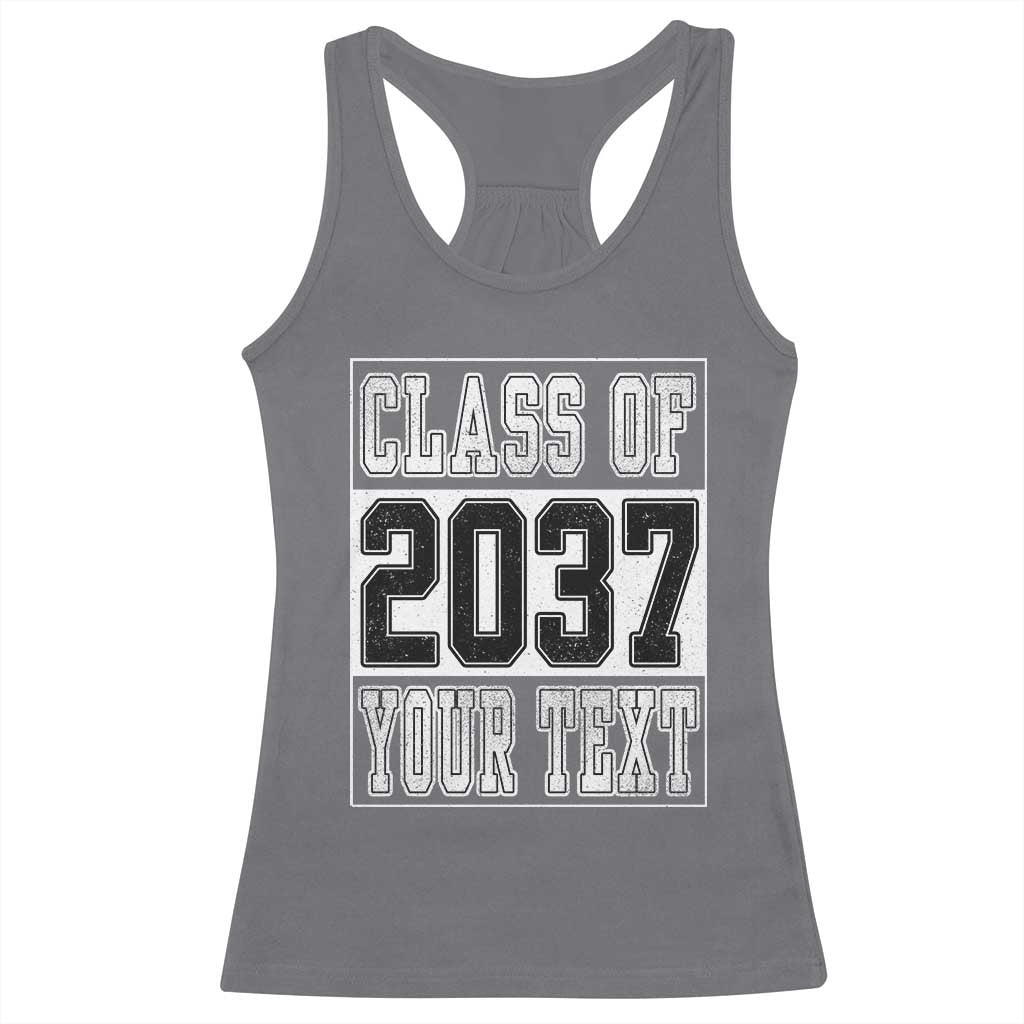 Personalized Class of 2037 Racerback Tank Top Custom Name Grow With Me To Graduation TS10 Charcoal Print Your Wear