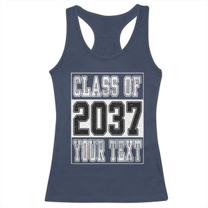 Personalized Class of 2037 Racerback Tank Top Custom Name Grow With Me To Graduation TS10 Navy Print Your Wear