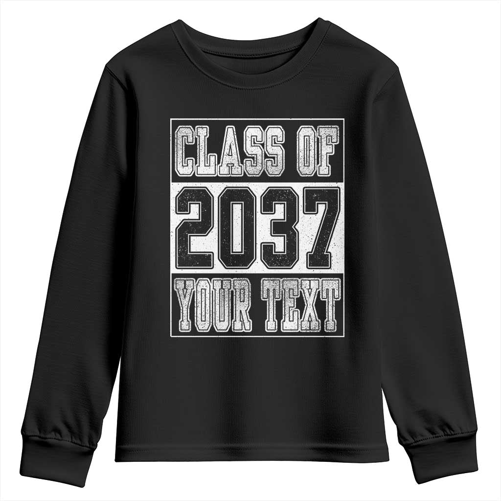 Personalized Class of 2037 Youth Sweatshirt Custom Name Grow With Me To Graduation TS10 Black Print Your Wear