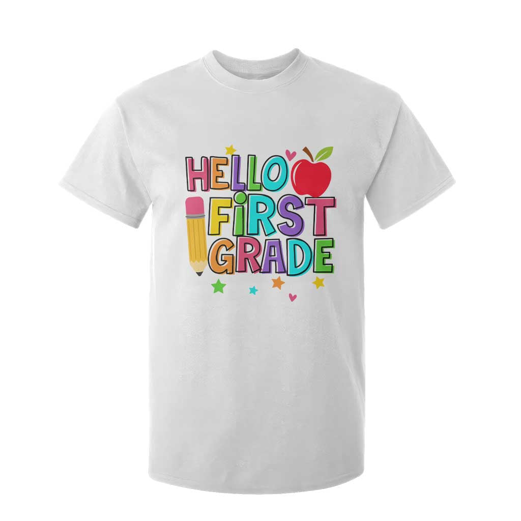 Hello First Grade Teacher T Shirt For Kid Back To School 1st Grade Team TS10 White Print Your Wear