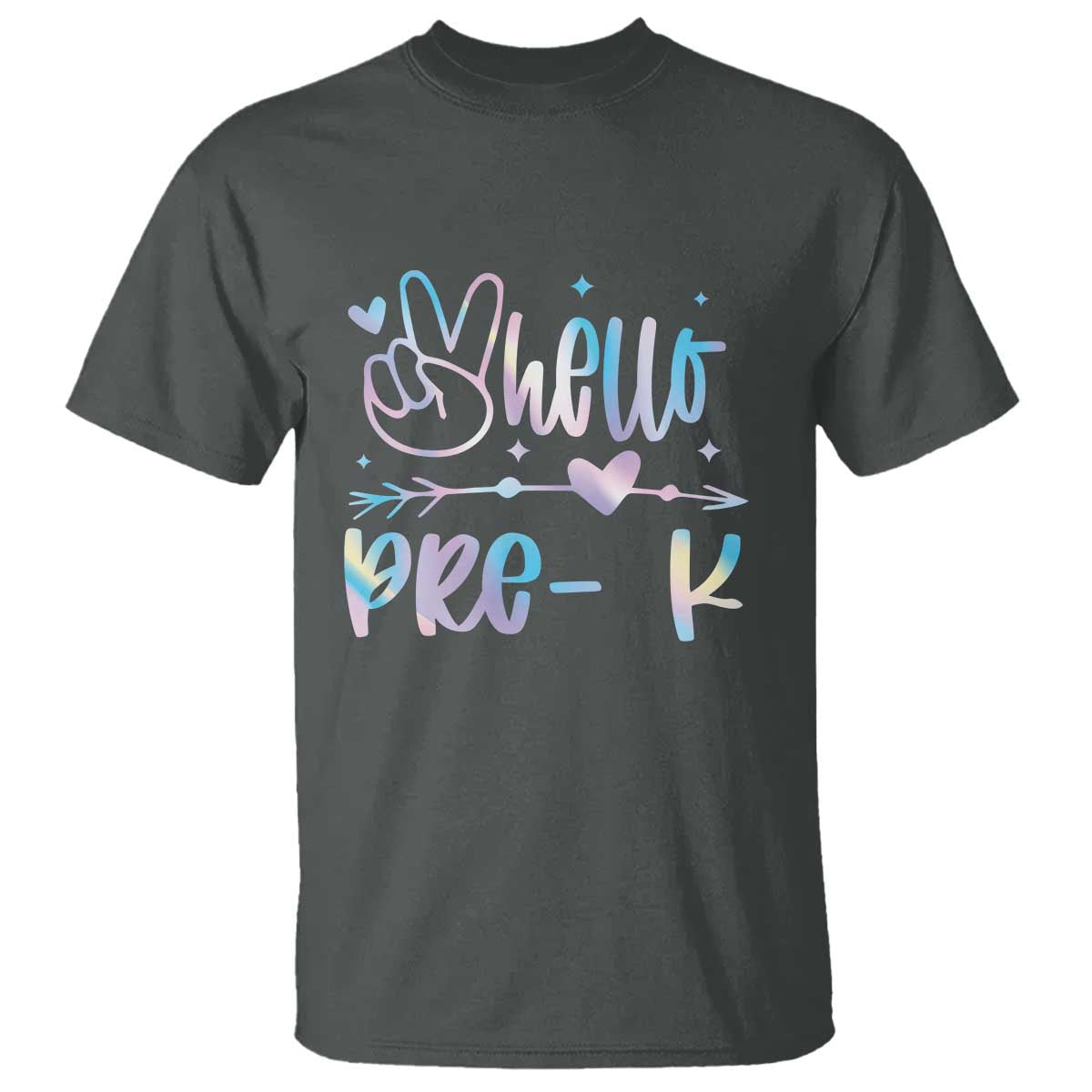 Hello Pre-k T Shirt Back To School Cute Tie Dye TS10 Dark Heather Print Your Wear