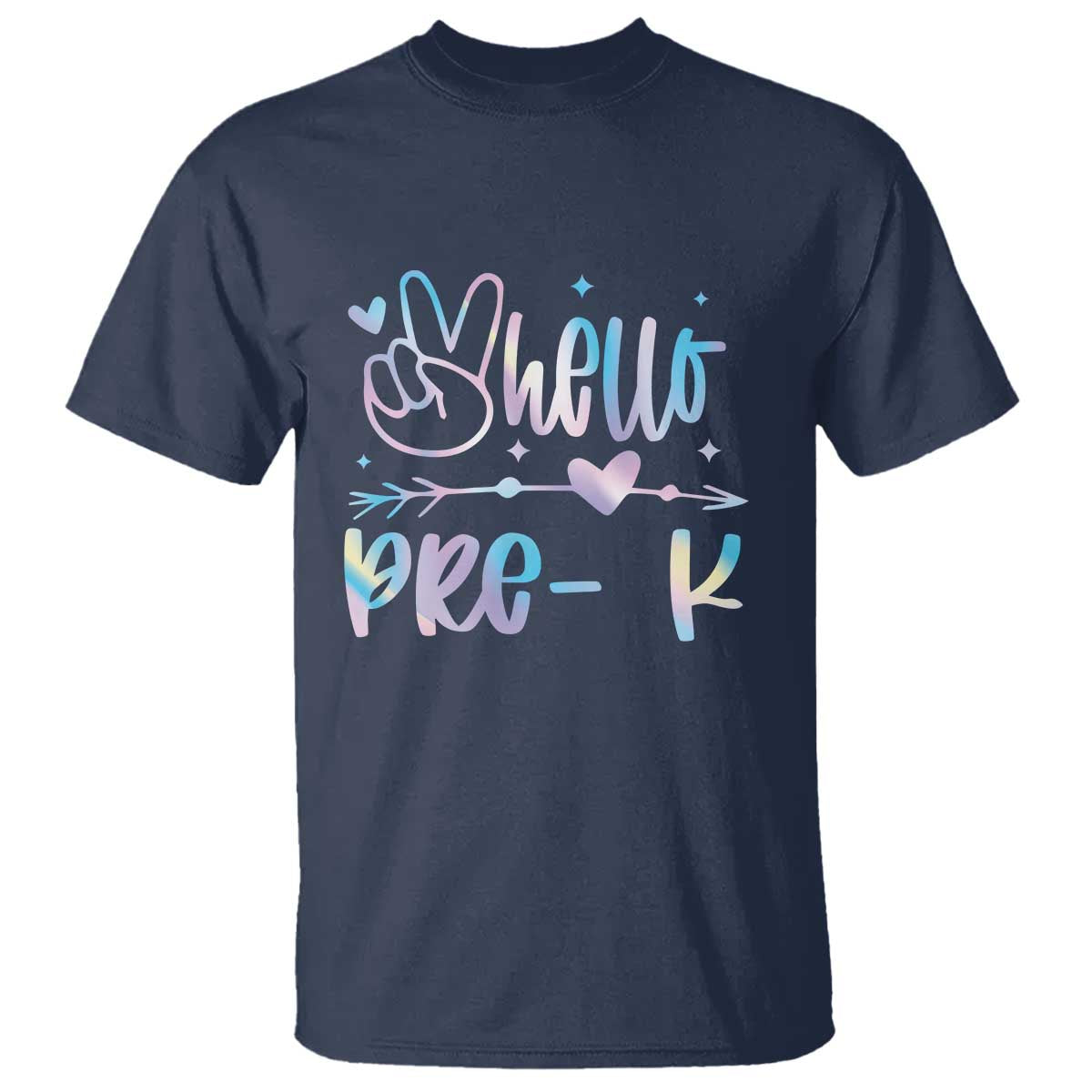 Hello Pre-k T Shirt Back To School Cute Tie Dye TS10 Navy Print Your Wear