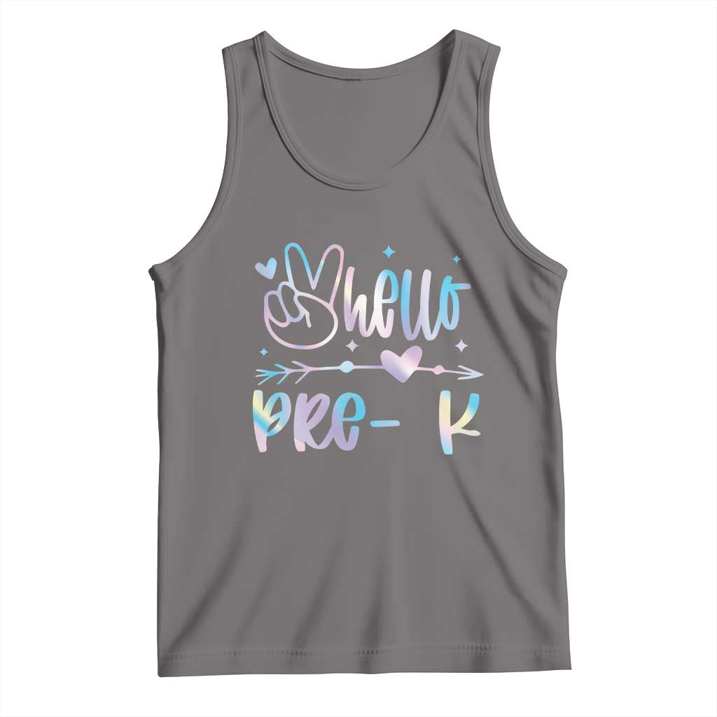 Hello Pre-k Tank Top Back To School Cute Tie Dye TS10 Deep Heather Print Your Wear