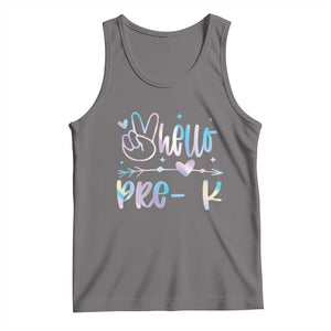 Hello Pre-k Tank Top Back To School Cute Tie Dye TS10 Deep Heather Print Your Wear