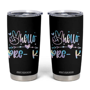 Hello Pre-k Tumbler Cup Back To School Cute Tie Dye TS10 Black Print Your Wear