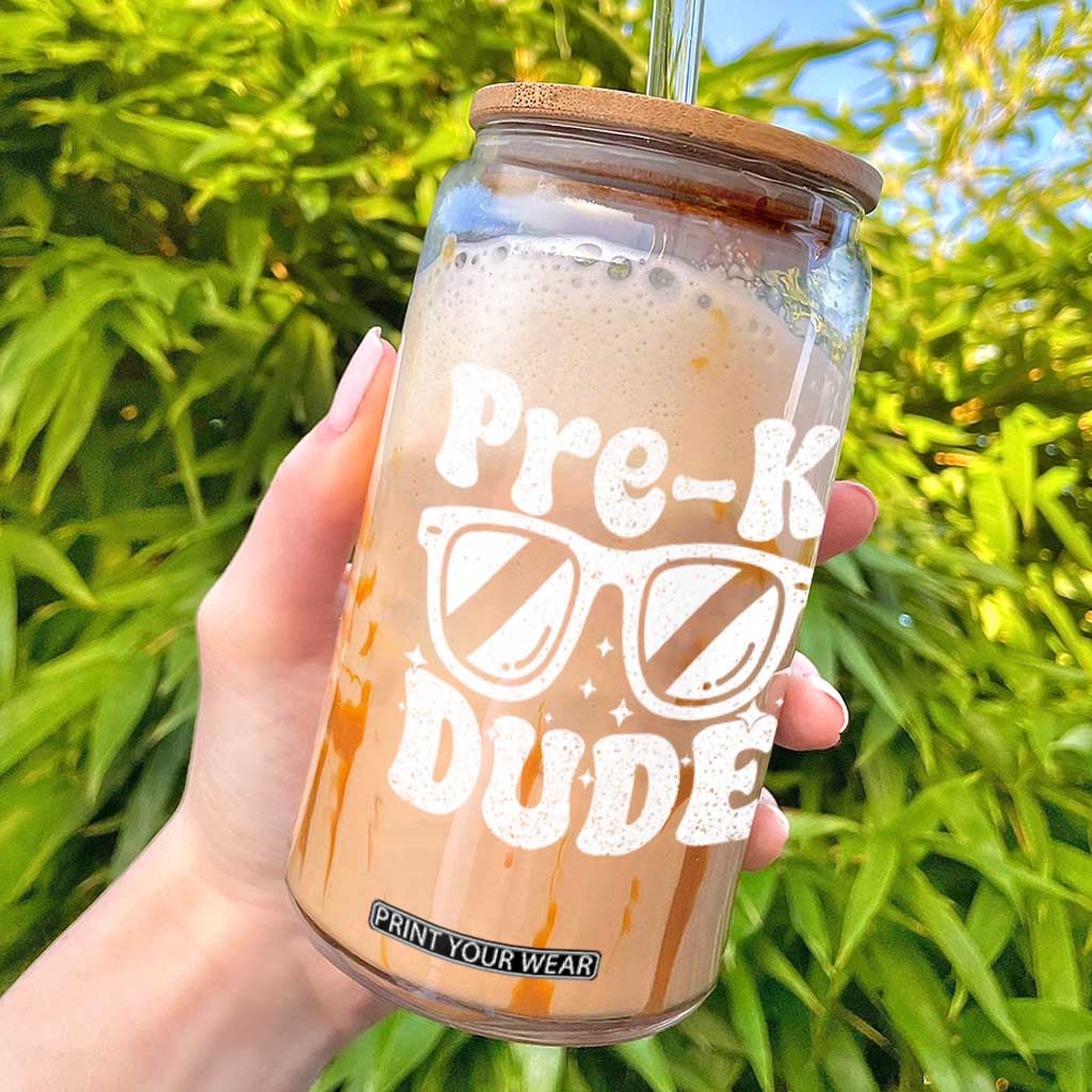 Pre-k Dude Glass Can Funny Back to School First Day of Preschool TS10 Black Print Your Wear