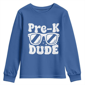 Pre-k Dude Youth Sweatshirt Funny Back to School First Day of Preschool TS10 Royal Blue Print Your Wear