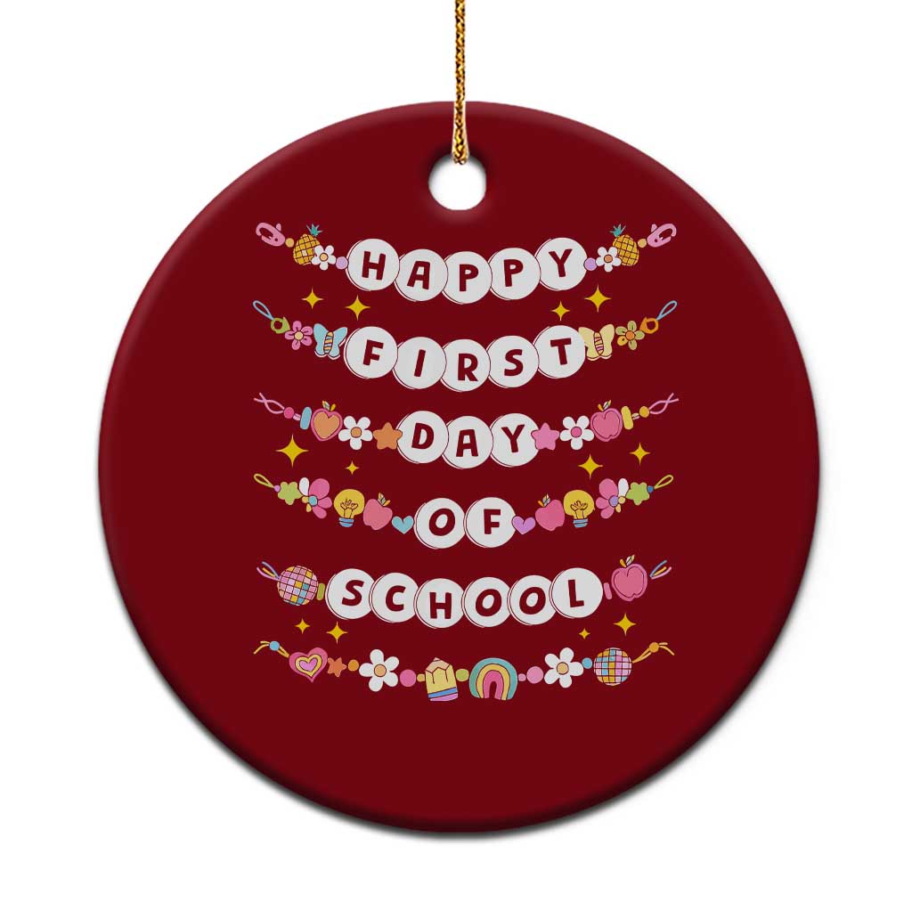 Happy First Day Of School Ceramic Ornament Teacher Kids Back To School Bracelets TS10 1pc Red Print Your Wear