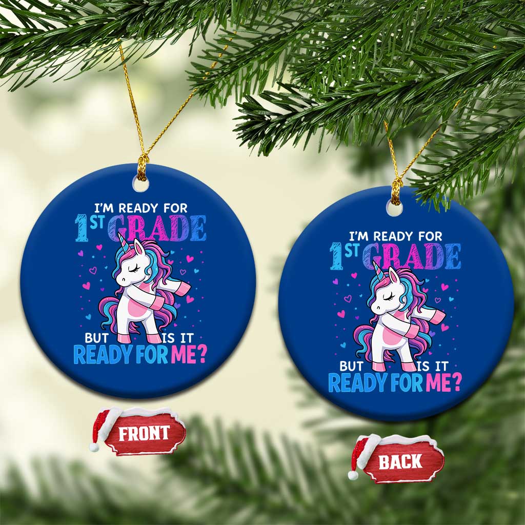 Funny Back To School 1st Grade Ceramic Ornament First Grade Unicorn Girls TS10 1pc Blue Print Your Wear