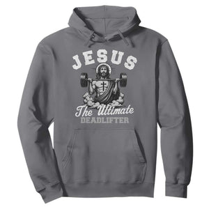 Jesus Deadlifting Hoodie The Ultimate Deadlifter Christian TS10 Charcoal Print Your Wear
