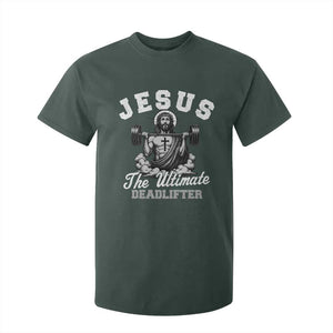 Jesus Deadlifting T Shirt For Kid The Ultimate Deadlifter Christian TS10 Dark Forest Green Print Your Wear